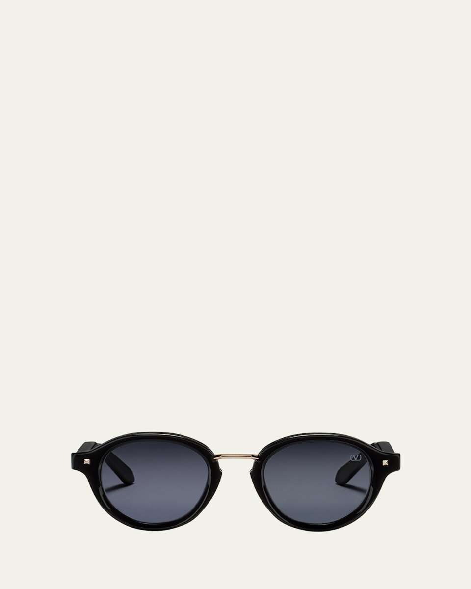 V-Essential Titanium & Acetate Round Sunglasses